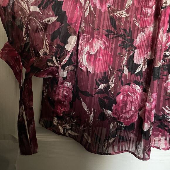 Sara Michelle 3/4 Sleeve Floral Top Size 3X Peasant Boho Romantic Lined - Picture 4 of 5